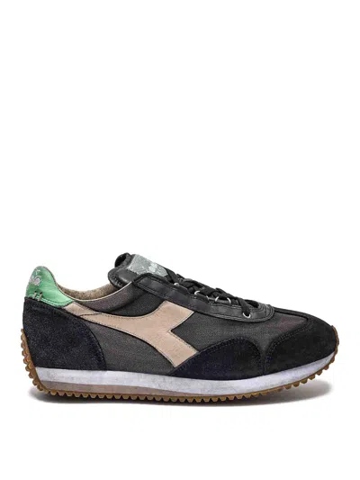 Diadora Leather Trainers In Grey