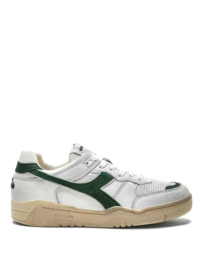 Diadora Leather Trainers In White