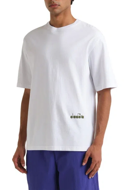 Diadora Legacy Ii Embroidered Cotton Graphic T-shirt In White