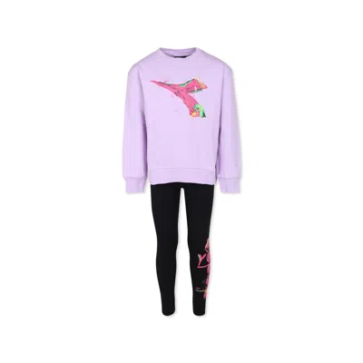 Diadora Kids' Lilac Suit For Girl With Logo