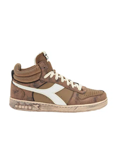 Diadora Logo High-top Board Shoes In Brown