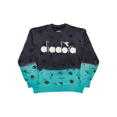 Diadora Logo Print Shaded Sweatshirt Kids In Black