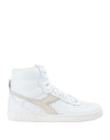 Diadora Magic Basket Mid Leather Wn Woman Sneakers White Size 7 Leather, Textile Fibers In White