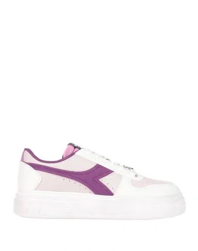 Diadora Magic Bold Eden Wn Woman Sneakers Lilac Size 6 Soft Leather, Textile Fibers In Purple