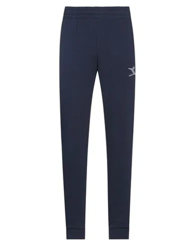 Diadora Man Pants Navy Blue Size S Cotton, Polyester