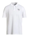 Diadora Man Polo Shirt White Size Xxl Cotton In Black