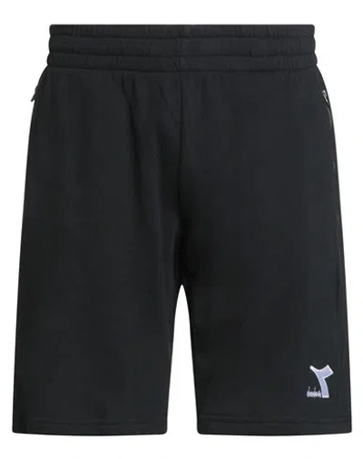Diadora Man Shorts & Bermuda Shorts Black Size Xxl Cotton In Blue