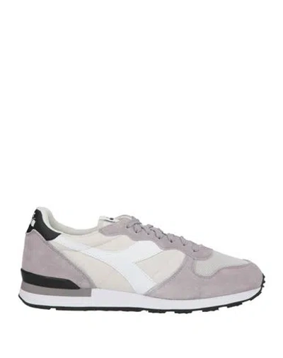Diadora Man Sneakers Grey Size 9.5 Leather, Textile Fibers In Multi