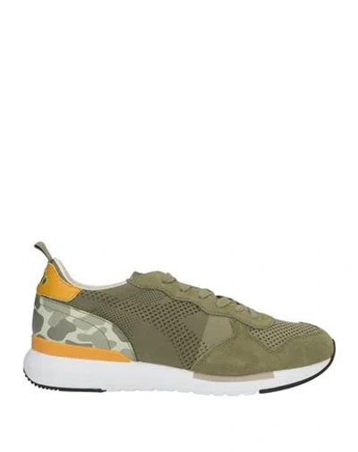 Diadora Man Sneakers Khaki Size 10.5 Textile Fibers, Leather In Green
