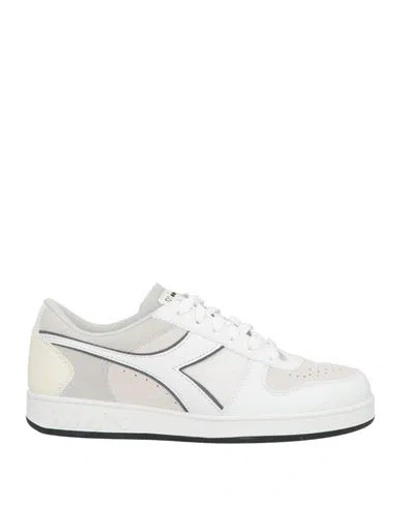 Diadora Man Sneakers White Size 8.5 Leather In Gray