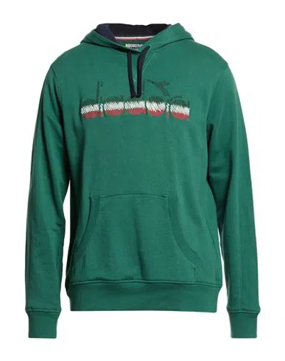 Diadora Man Sweatshirt Green Size Xl Cotton