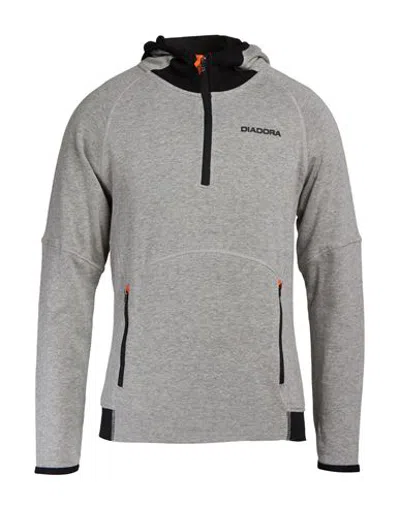 Diadora Man Sweatshirt Grey Size Xxl Cotton, Viscose In Gray