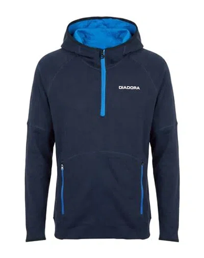 Diadora Man Sweatshirt Navy Size Xl Cotton, Viscose In Blue