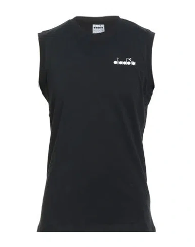 Diadora Man T-shirt Black Size M Cotton