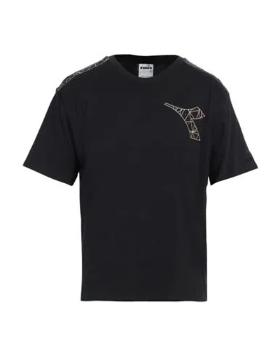Diadora Man T-shirt Black Size Xs Cotton