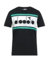 Diadora Man T-shirt Black Size Xs Organic Cotton