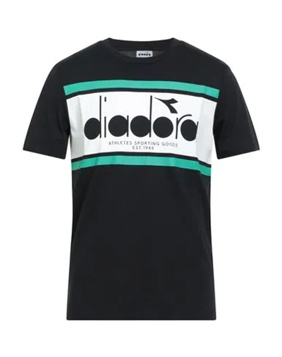 Diadora Man T-shirt Black Size Xs Organic Cotton