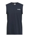 Diadora Man T-shirt Midnight Blue Size Xl Cotton