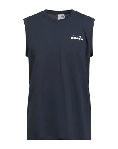 Diadora Man T-shirt Midnight Blue Size Xl Cotton