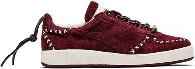 Pre-owned Diadora Men's  B Elite Social Status X Pic Sneakers In Wine/white