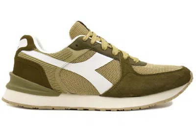 Pre-owned Diadora Men's  Fenice Sneakers In Beige/dark Green In Multi
