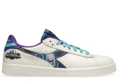 Pre-owned Diadora Men's  Game Rick And Morty Sneakers In White/blue