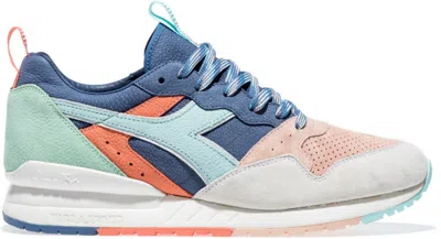 Pre-owned Diadora Men's  Intrepid Kith From Seoul To Rio Sneakers In Sand/blue/orange In Multi