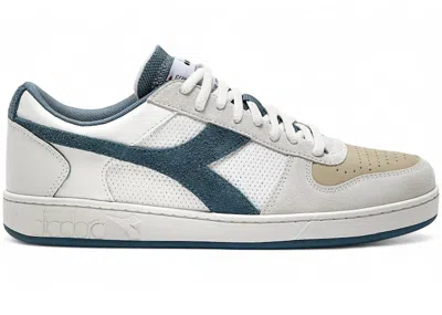 Pre-owned Diadora Men's  Magic Basket Low Neat Sneakers In White/stormy Weather