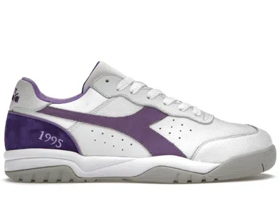 Pre-owned Diadora Men's  Maverick Packer Raekwon Tape Sneakers In White/purple In Multi