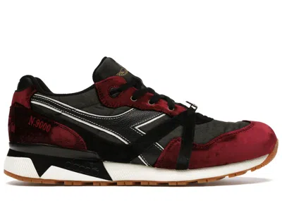 Pre-owned Diadora Men's  N9000 24 Kilates X Sabotage In Vino Veritas Sneakers In Black/burgundy