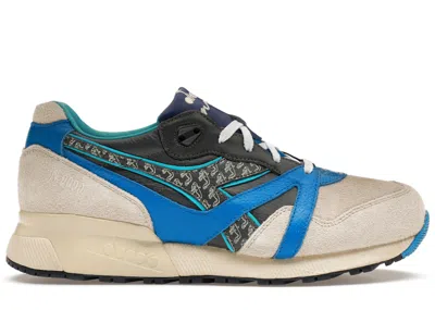 Pre-owned Diadora Men's  N9000 Hanon Pictish Warrior Sneakers In Brown Glazed/grey/royal Blue