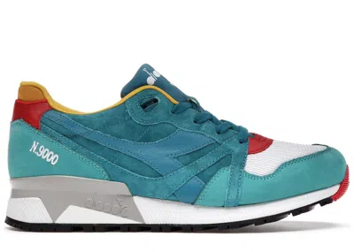 Pre-owned Diadora Men's  N9000 Hanon Saturday Special (transit Ii) Sneakers In Petrol/turquoise/white