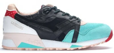 Pre-owned Diadora Men's  N9000 Limitedition Castellers Sneakers In Black/atlantis Green