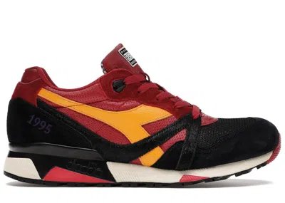 Pre-owned Diadora Men's  N9000 Packer Raekwon Only Built 4 Cuban Linx Sneakers In Red/black/yellow