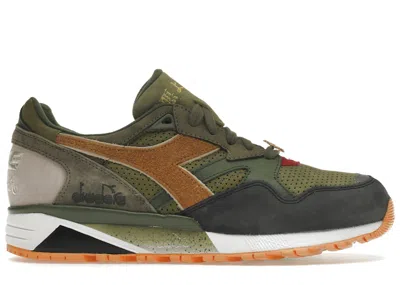 Pre-owned Diadora Men's  N9002 24 Kilates X Mita Sneakers X Mighty Crown Respect Over Hate In Avocado Green