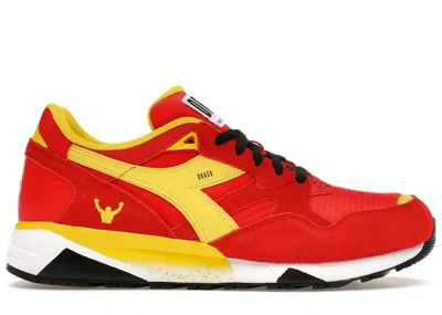 Pre-owned Diadora Men's  N9002 Rocky Ivan Drago Sneakers In Red/yellow