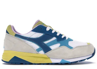 Pre-owned Diadora Men's  N902 Rick And Morty Sneakers In White/blue/yellow