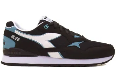 Pre-owned Diadora Men's  N.92 Sneakers In Black/dusty Blue/white