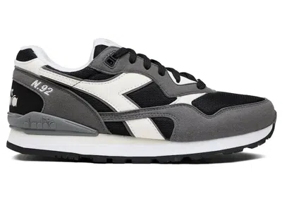 Pre-owned Diadora Men's  N.92 Sneakers In Black/pewter In Multi