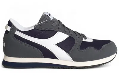 Pre-owned Diadora Men's  Skyler Campus Sneakers In Classic Navy Blue/grey/white