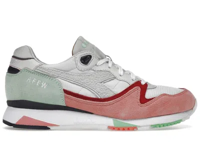 Pre-owned Diadora Men's  V7000 Afew Highly Addictive (special Box) Sneakers In White/green Ash/burnt Coral