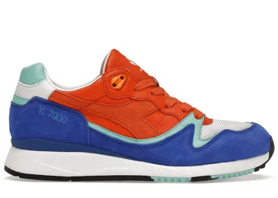 Pre-owned Diadora Men's  V7000 Hanon Inter City Sneakers In Orange/white/blue