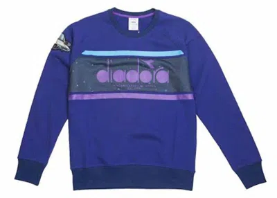 Pre-owned Diadora Men's  X Rick And Morty Intergalactic Crew Sweater In Purple/blue