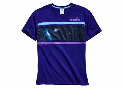 Pre-owned Diadora Men's  X Rick And Morty Intergalactic T-shirt In Purple/blue