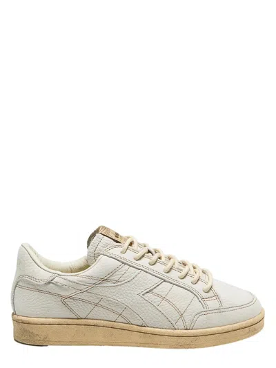 Diadora Men's Leather Mini Sneaker With Back Embroidered Logo In Grigio