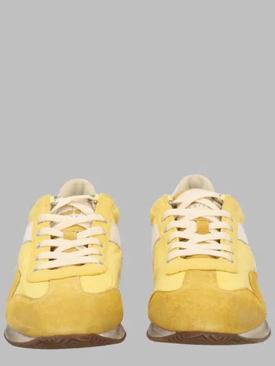 Diadora Equipe Vela Sw Retro-inspired Lace-up Sneakers In Gold