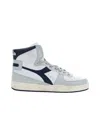 Diadora Mi Basket Used Leather Sneakers In White