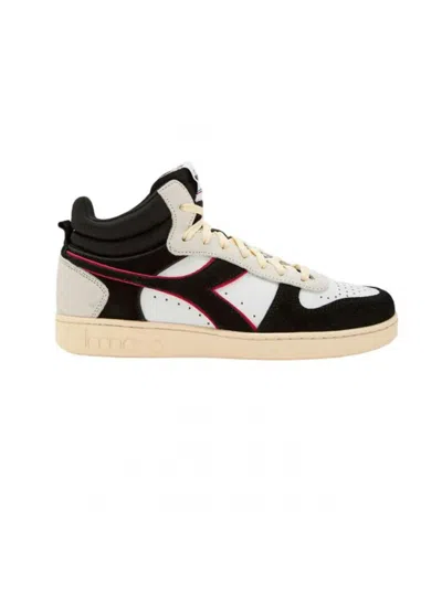 Diadora Men's Shoes Magik Basketball Demi Cut Suede Leather  In Black