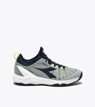 Diadora Men's Speed Blueshield 4 + Ag Tennis Shoe In Gray/pageant Blue In Multi