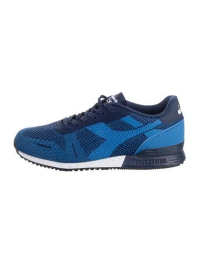 Pre-owned Diadora Mesh Colorblock Pattern Sneakers In Blue